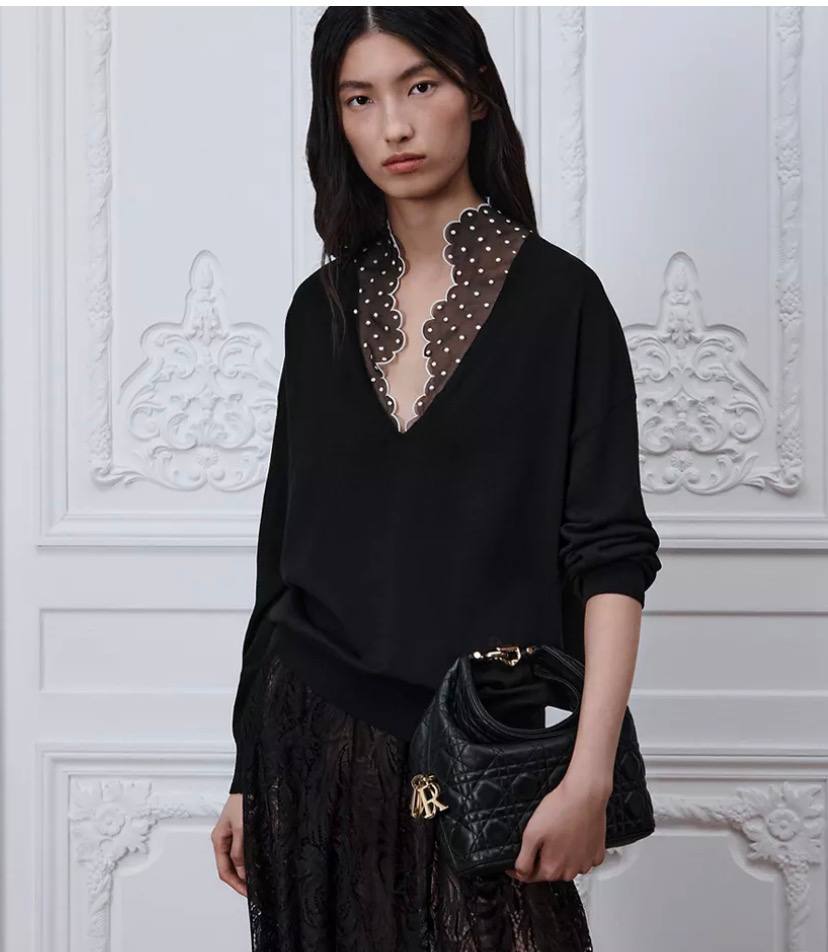 Small Dior Toujours Hobo Bag  Black Cannage Lambskin