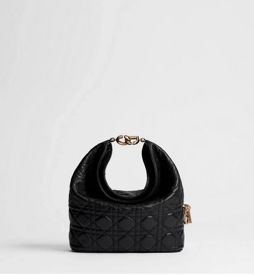 Small Dior Toujours Hobo Bag  Black Cannage Lambskin