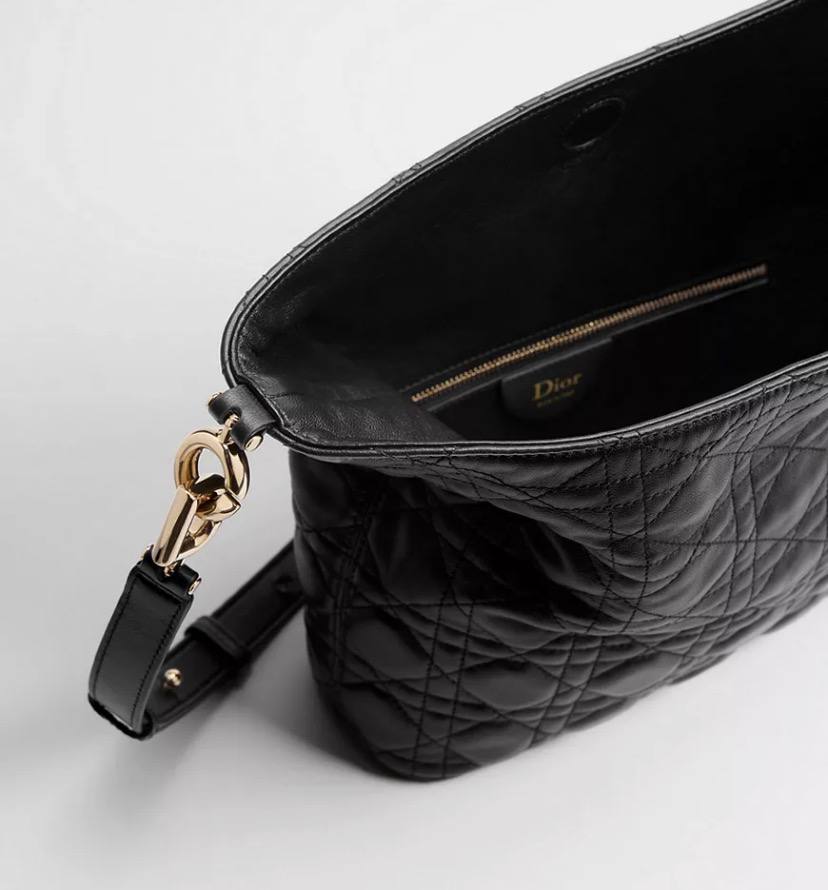 Small Dior Toujours Hobo Bag  Black Cannage Lambskin